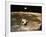 Apollo 11's Lunar Module Flying over the Moon with Earth in the Bkgrd-null-Framed Photographic Print