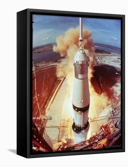 Apollo 11 Space Ship Lifting Off on Historic Flight to Moon-Ralph Morse-Framed Stretched Canvas