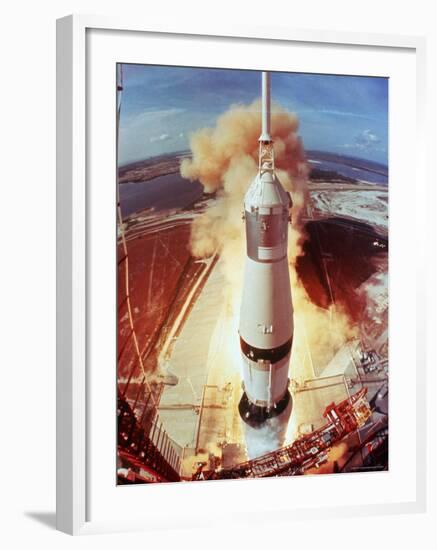 Apollo 11 Space Ship Lifting Off on Historic Flight to Moon-Ralph Morse-Framed Photographic Print