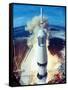 Apollo 11 Spacecraft Lifting Off Launch Pad at Cape Kennedy-null-Framed Stretched Canvas