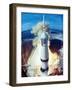 Apollo 11 Spacecraft Lifting Off Launch Pad at Cape Kennedy-null-Framed Photographic Print