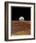 Apollo 11 View of Earth Rising Over Moon's Horizon-null-Framed Premium Photographic Print