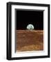 Apollo 11 View of Earth Rising Over Moon's Horizon-null-Framed Premium Photographic Print