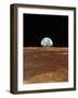 Apollo 11 View of Earth Rising Over Moon's Horizon-null-Framed Photographic Print