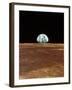 Apollo 11 View of Earth Rising Over Moon's Horizon-null-Framed Photographic Print