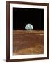 Apollo 11 View of Earth Rising Over Moon's Horizon-null-Framed Photographic Print