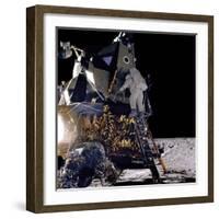 Apollo 12 Astronaut Alan Bean Starts Down Ladder of Lunar Module 'Intrepid'-null-Framed Photo