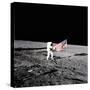 Apollo 12 Astronaut Charles "Pete" Conrad Stands Beside the United States Flag-null-Stretched Canvas