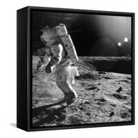 Apollo 12 Astronaut on the Moon-null-Framed Stretched Canvas