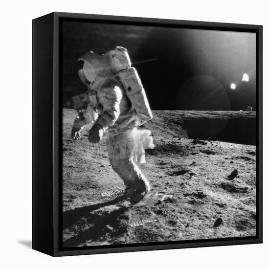 Apollo 12 Astronaut on the Moon-null-Framed Stretched Canvas