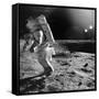 Apollo 12 Astronaut on the Moon-null-Framed Stretched Canvas