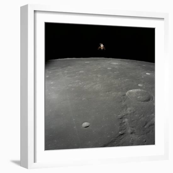 Apollo 12 Lunar Module Intrepid Landing on the Moon's Surface in the Ocean of Storms, 1969-null-Framed Photographic Print