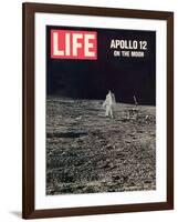 Apollo 12 on the Moon, Astronaut on the Moon, December 12, 1969-null-Framed Photographic Print