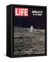 Apollo 12 on the Moon, Astronaut on the Moon, December 12, 1969-null-Framed Stretched Canvas