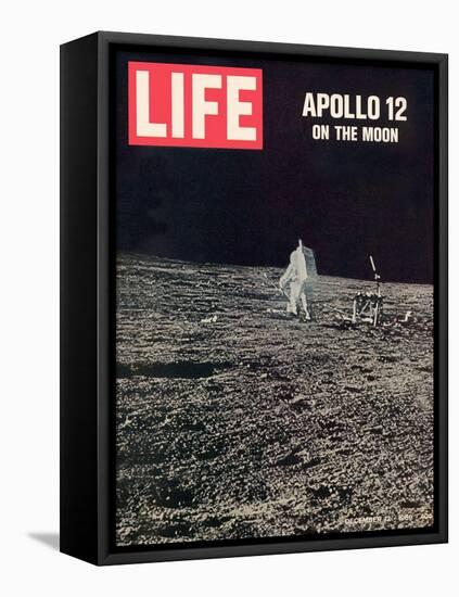 Apollo 12 on the Moon, Astronaut on the Moon, December 12, 1969-null-Framed Stretched Canvas