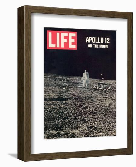 Apollo 12 on the Moon, Astronaut on the Moon, December 12, 1969-null-Framed Photographic Print