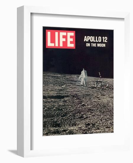 Apollo 12 on the Moon, Astronaut on the Moon, December 12, 1969-null-Framed Photographic Print