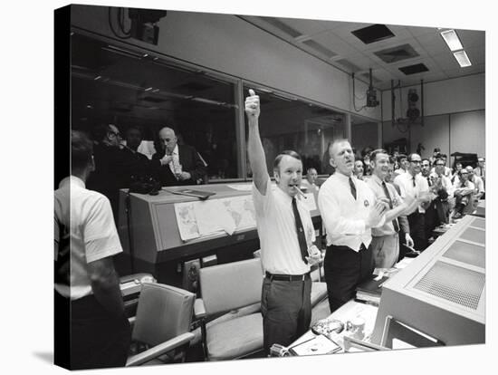 Apollo 13 Flight Directors Applaud the Successful Splashdown of the Command Module-null-Stretched Canvas