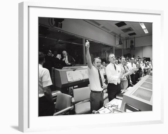 Apollo 13 Flight Directors Applaud the Successful Splashdown of the Command Module-null-Framed Photo