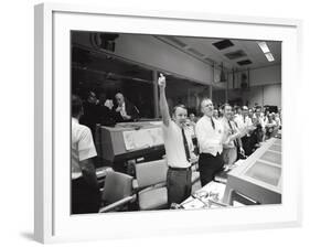 Apollo 13 Flight Directors Applaud the Successful Splashdown of the Command Module-null-Framed Photo