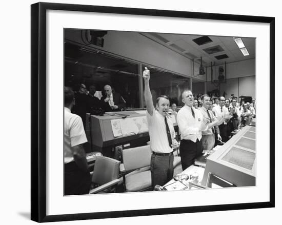 Apollo 13 Flight Directors Applaud the Successful Splashdown of the Command Module-null-Framed Photo