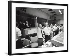 Apollo 13 Flight Directors Applaud the Successful Splashdown of the Command Module-null-Framed Photo