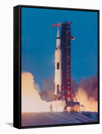 Apollo 13 Spacecraft Lifting Off from Lauch Pad a at Cape Kennedy Space Center-null-Framed Stretched Canvas