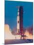 Apollo 13 Spacecraft Lifting Off from Lauch Pad a at Cape Kennedy Space Center-null-Mounted Photographic Print