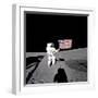 Apollo 14 Astronaut Alan B Shepard Stands by the US Flag on the Lunar Fra Mauro Highlands-null-Framed Photo