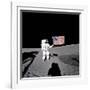 Apollo 14 Astronaut Alan B Shepard Stands by the US Flag on the Lunar Fra Mauro Highlands-null-Framed Photo