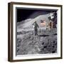 Apollo 15 Astronaut David Scott, Gives a Military Salute to US Flag on the Moon, July 30, 1971-null-Framed Photo