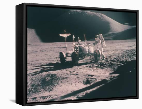 Apollo 15 Astronaut James Irwin with the Lunar Rover, August 1971-null-Framed Stretched Canvas