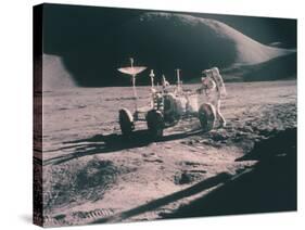 Apollo 15 Astronaut James Irwin with the Lunar Rover, August 1971-null-Stretched Canvas