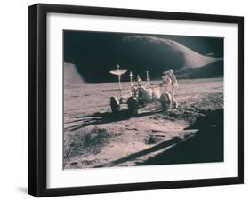 Apollo 15 Astronaut James Irwin with the Lunar Rover, August 1971-null-Framed Photographic Print