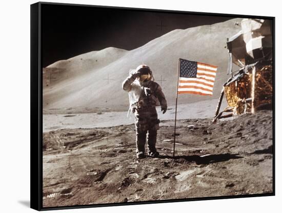 Apollo 15 Moonwalk 1971-null-Framed Stretched Canvas