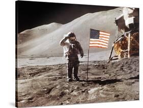 Apollo 15 Moonwalk 1971-null-Stretched Canvas