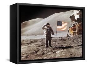 Apollo 15 Moonwalk 1971-null-Framed Stretched Canvas