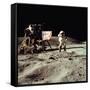 Apollo 16 Astronaut Salutes the US Flag on the Moon, July 21-24, 1971-null-Framed Stretched Canvas