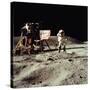 Apollo 16 Astronaut Salutes the US Flag on the Moon, July 21-24, 1971-null-Stretched Canvas