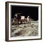 Apollo 16 Astronaut Salutes the US Flag on the Moon, July 21-24, 1971-null-Framed Photo