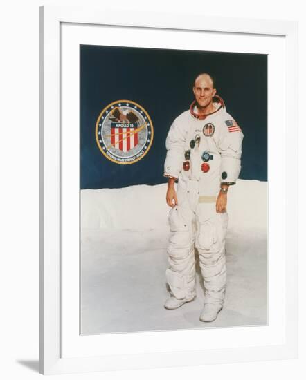 Apollo 16 Astronaut Thomas Mattingly in Spacesuit, 1971-null-Framed Photographic Print