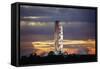Apollo 17 and Launch Pad with Sunrise-null-Framed Stretched Canvas