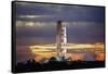 Apollo 17 and Launch Pad with Sunrise-null-Framed Stretched Canvas