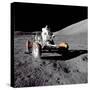 Apollo 17 Astronaut Eugene A. Cernan Driving the Lunar Rover, 1972-null-Stretched Canvas