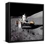 Apollo 17 Astronaut Eugene a Cernan Driving the Lunar Rover-null-Framed Stretched Canvas