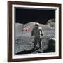 Apollo 17 Astronaut Stands Between US Flag and Lunar Rover, Dec 12, 1971-null-Framed Photo