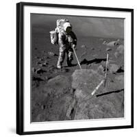 Apollo 17 Geologist-Astronaut Harrison Schmitt Covered with Lunar Dirt-null-Framed Photo