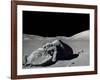 Apollo 17 Geologist-Astronaut Harrison Schmitt Standing Next to a Huge, Split Lunar Boulder-null-Framed Photo