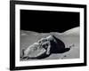 Apollo 17 Geologist-Astronaut Harrison Schmitt Standing Next to a Huge, Split Lunar Boulder-null-Framed Photo