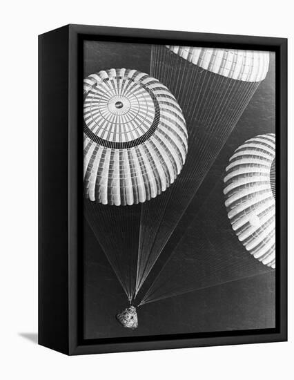 Apollo 17 Parachuting into Pacific-Bob Flora-Framed Stretched Canvas